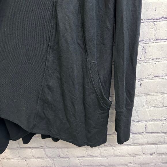 Athleta Pranayama Restore Wrap Open Cardigan Black Small Pockets Fall Cozy - Picture 2 of 5